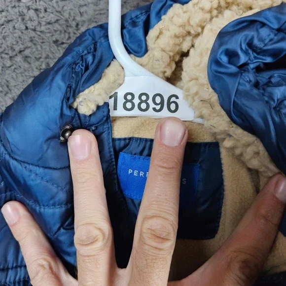 Quilted Hooded Baby Snowsuit Romper in Navy Blue - Picture 9 of 9